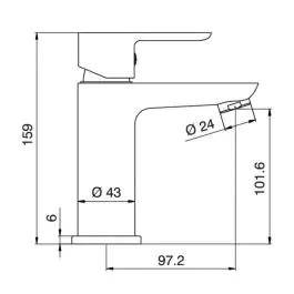 Jednoručna baterija za lavabo Stela Minotti