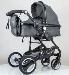 Kolica za bebe sa auto sedištem MARSI 600-1 siva-crni ram