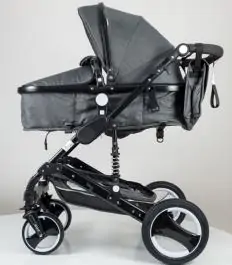 Kolica za bebe sa auto sedištem MARSI 600-1 siva-crni ram