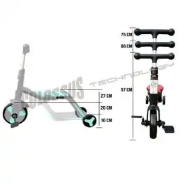 Dečiji trotinet 3U1 sivo-plavi CSS-25Q COLOSSUS KIDS