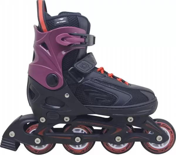 Roleri PW126B-10 crno crvena Alu šina ABEC5 PU Točkići L(40-43) ACTION