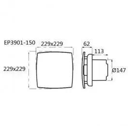 Ventilator za kupatilo EP3901 150 Diplon