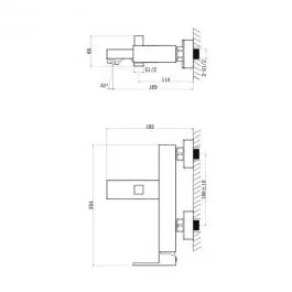 Slavina-baterija za kadu ST2531BL Quadro Diplon