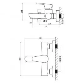 Baterija za kadu ST2561 Crna Diplon