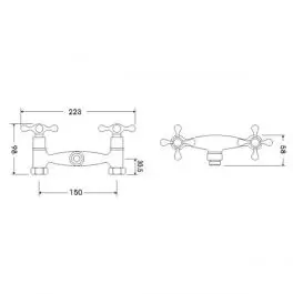 Retro baterija za tuš kabinu ST03163 Diplon