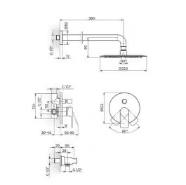 Baterija za tuš kadu 231601G ROSAN