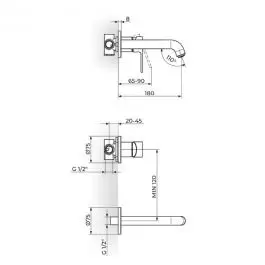 Baterija za lavabo 231402G ROSAN