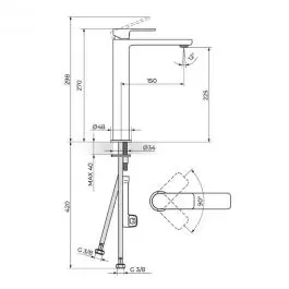 Baterija za lavabo L 230109G ROSAN