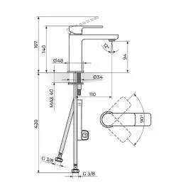 Baterija za lavabo 230101G ROSAN