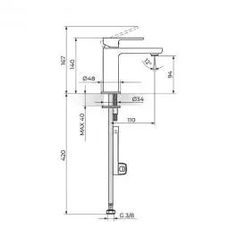 Baterija za lavabo - hladna voda 254101G ROSAN