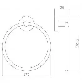 O-ring držač peškira Mesing-hrom SE30191 Diplon