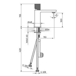 Baterija za lavabo 230101BG ROSAN