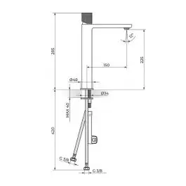 Baterija za lavabo L 230109BG ROSAN