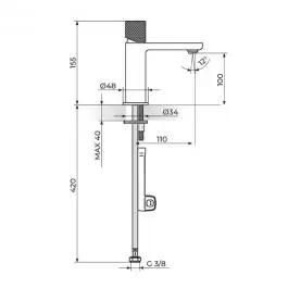 Baterija za lavabo - hladna voda 254101BG ROSAN