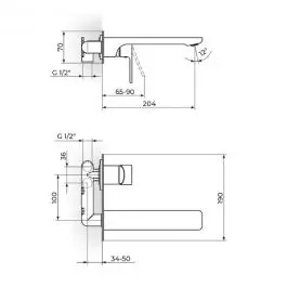 Uzidna baterija za lavabo 231401B ROSAN