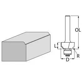 Glodalo sa kugličnim ležajem za 1/4 kruga 6mm D-48430 Makita