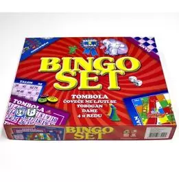 Bingo set + 4 društvene igra