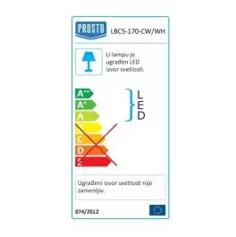 LED brodska lampa 12W LBC5-170-CW/WH Prosto