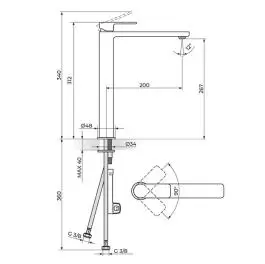 Slavina-baterija za lavabo XL Gold Rosan