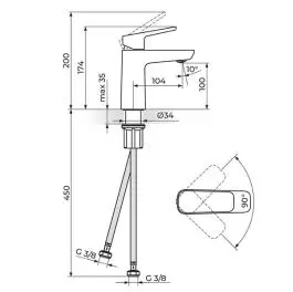 Baterija za lavabo 130101 Stolz