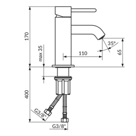 Baterija za lavabo JD30101 Dark Rosan