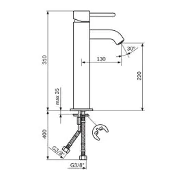 Rosan Baterija za lavabo visoka JD30109 Dark