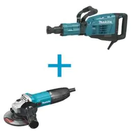 Makita elektropneumatski čekić-štemarica HM1307C + brusilica GA9050