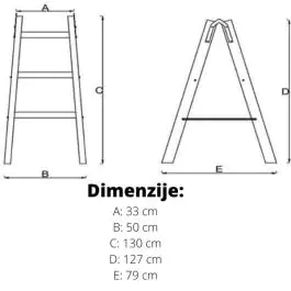 Drvene merdevine 2x6 gazišta