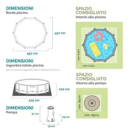 Bazen metalni okvir PRISM FRAME 4.57 X 1.22 INTEX 26726