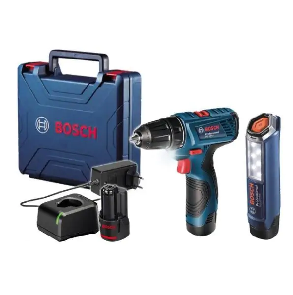 Bosch GSR 120 LI + GLI 12V-300, 2x2.0Ah Set akumulatorskih alata 06019G8004