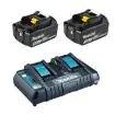 Makita SET 9 - 2 baterije 18V 3.0Ah BL1830B + dupli punjač DC18RD