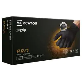 Jednokratne rukavice MERCATOR GOGRIP PRO crne bez pudera L 50kom