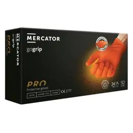 Jednokratne rukavice MERCATOR GOGRIP PRO naran. bez pudera M 50kom