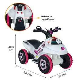 Motor na akumulator-guralica 2u1 Face 6V beli