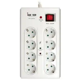 Commel Produžni Kabl 8 Na 1 + 2xUSB Sa Prenaponskom, 3m H05VV-F 3x1,5