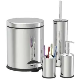 ZILAN ZLN4605 kanta sa poklopcem 3L + set za kupatilo Inox 4