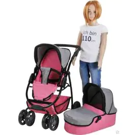 Knorrtoys kolica za lutke Coco - jeans pink