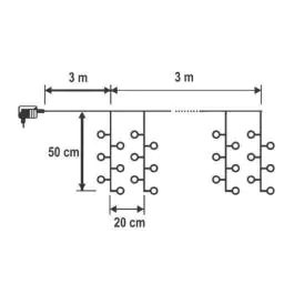 Svetleći niz sa 300 toplo belih LED dioda MLF300/WW HOME