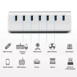 USB HUB 3.0 7 portova