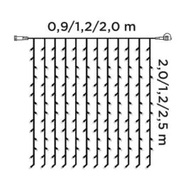 LED zavesa 0,9 x 2 m, 192 kom, toplo bela