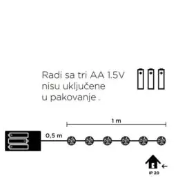 Svetleći niz hladno bela 1m Andromeda