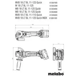 Metabo akumulatorska ugaona brusilica 18V WB 18 LTX BL 125 Q SE Solo BLACK EDITION