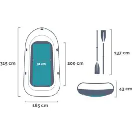 Čamac 315 x 165 x 43cm Excursion 4 Boat set INTEX 68324