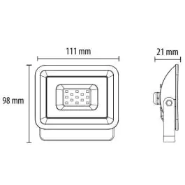 LED reflektor 10W LRF024EW-10W/BK Prosto