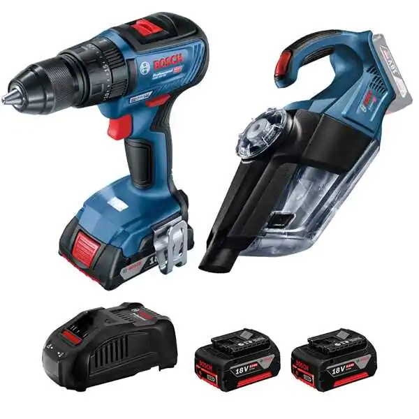 Bosch GSB 18V-50 + GAS 18V-1 Set akumulatorskih alata, 2x5.0Ah