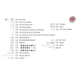 Gedore komplet set 176 om. 1/4",3/8",1/2" u plastičnoj kutiji FESTA