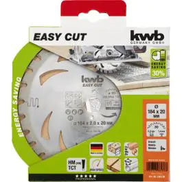 KWB 49586138 Easycut rezni disk za cirkular 184x20, 30Z, HM, za drvo/metal(nonFe)/plastiku, Energy Saving