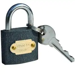 Katanac crni čelični WOLF LOCK 38 mm Modeco