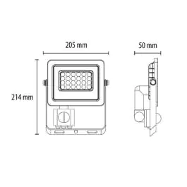 LED reflektor sa PIR senzorom 50W LRF024SW-50W/BK Prosto