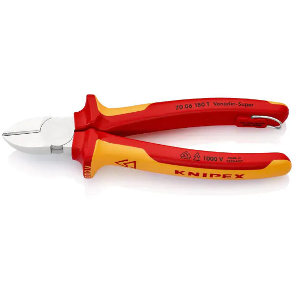 Knipex kose sečice izolovane 1000V VDE 180mm sa mogućnošću kačenja 70 06 180 T - proizvod na akciji